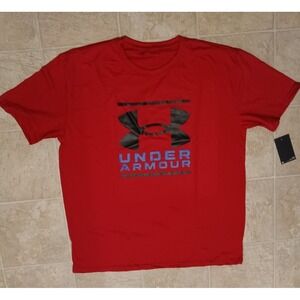 Under Armour Boy's Youth Big Logo Ink Red  SS T-Shirt - YXL - NWT